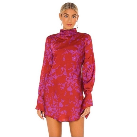 Free People  Romantic combo Red and Purple floral Dress - Picture 10 of 11